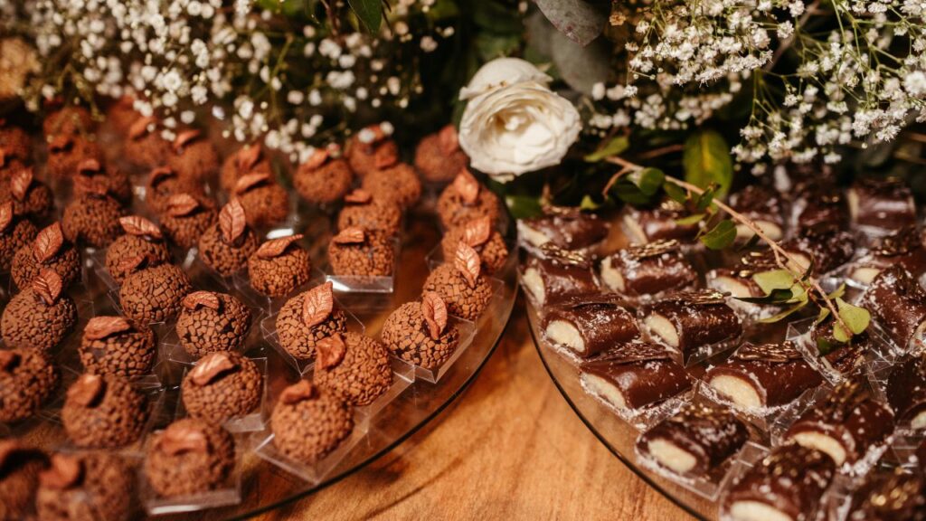 image of chocolates and flowers on a table ready for gifting