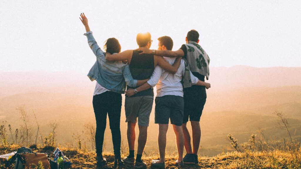 image of a group on friends chilling during their vacation time in 