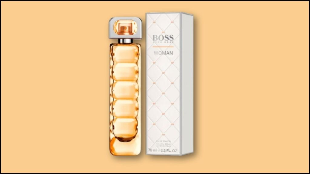 an image of boss orange edt for women with its white box 