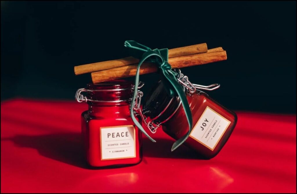 Two scented candles coupled together