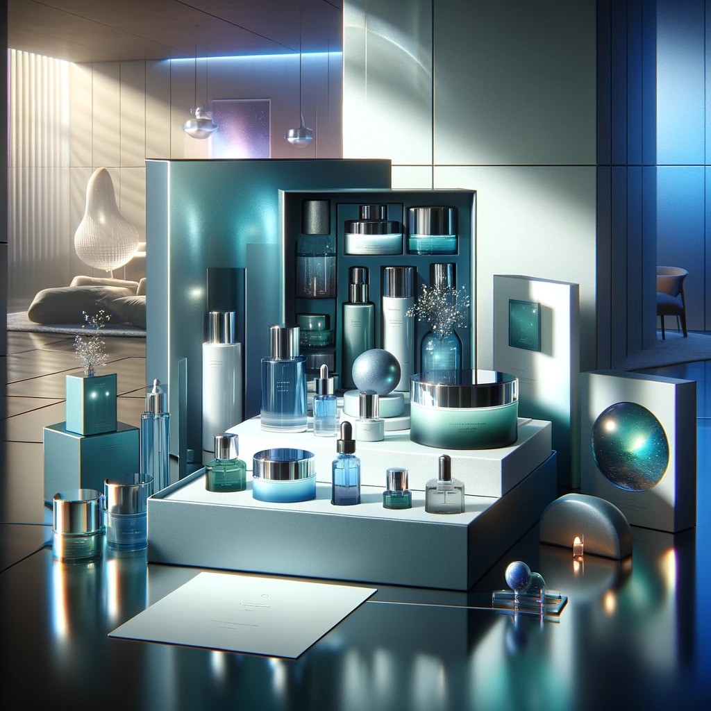 An illustration of different kinds of luxury skincare set
