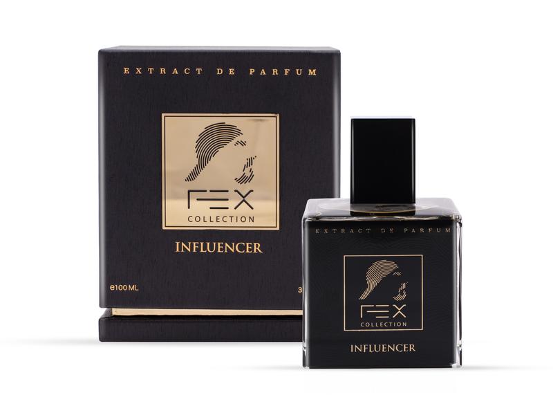 an image of fex collection influencer perfume with its perfume box