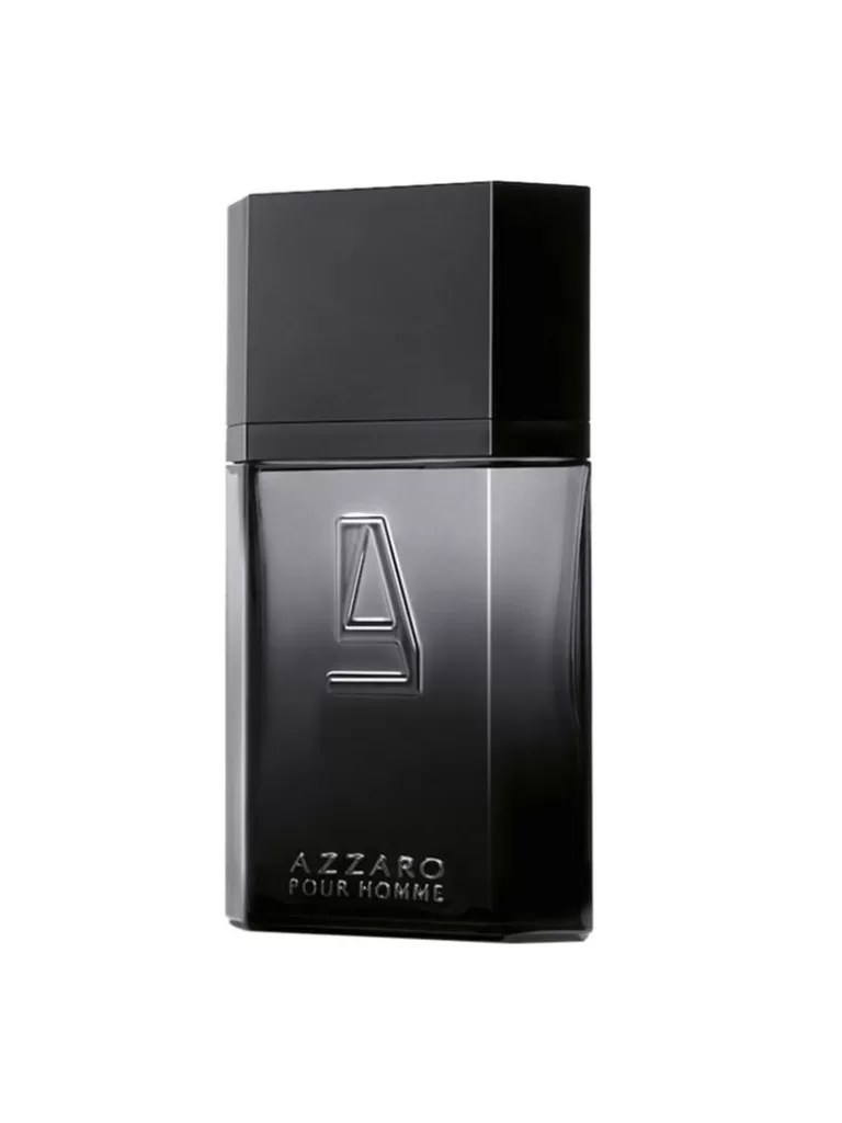 Image of Azzaro Pour Homme Night Time EDT for Men, featuring a darker, night-inspired bottle with a gradient from black to transparent. 