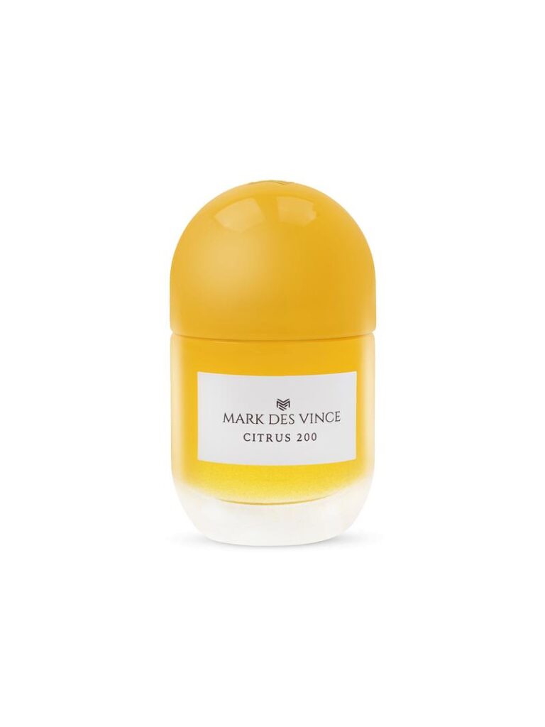 Vibrant, unisex bottle of Mark Des Vince Citrus 200 Concentrated Perfume.