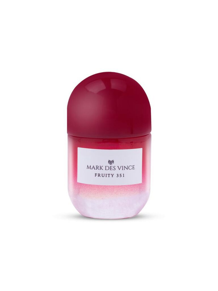 Colorful bottle of Mark Des Vince Fruity 351 Concentrated Perfume.

