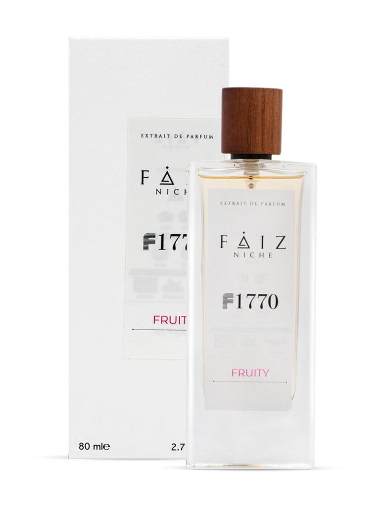 an image of Faiz niche fruity F1770 perfume with its box 