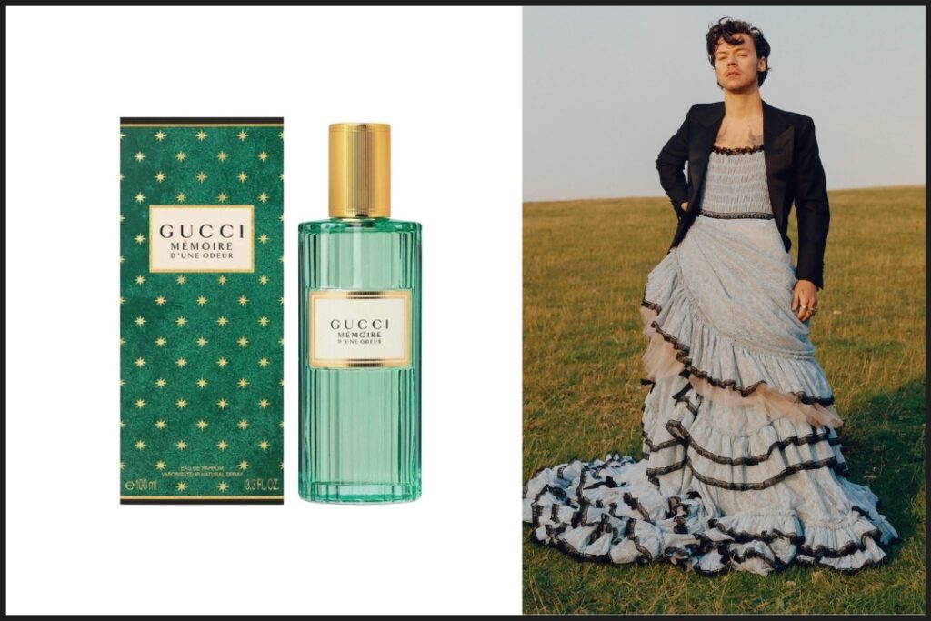 isang imahe ng mga istilo ni Harry na may Gucci memoire d'une odeur