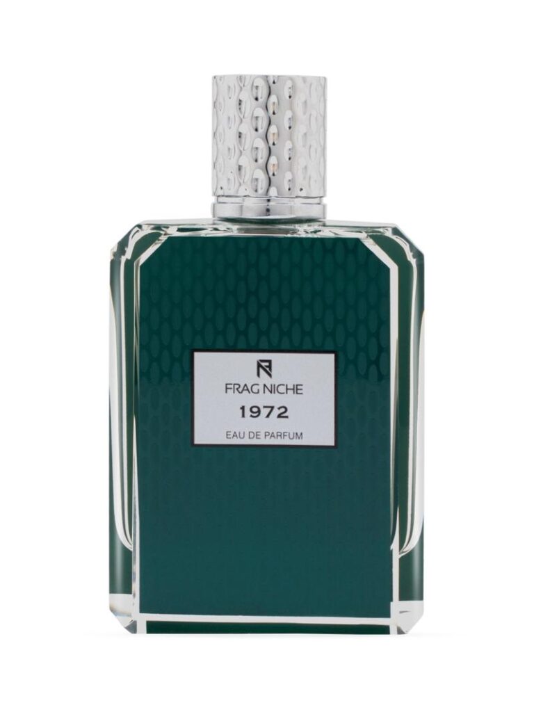 Frag Niche 1972 Eau De Parfum bottle, featuring a green glass design