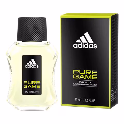 لماذا نحب عطور أديداس هذه ويجب أن تبلغي 19 عامًا أيضًا صورة لزجاجة عطر adidas Pure Game مع العلبة الخاصة بها