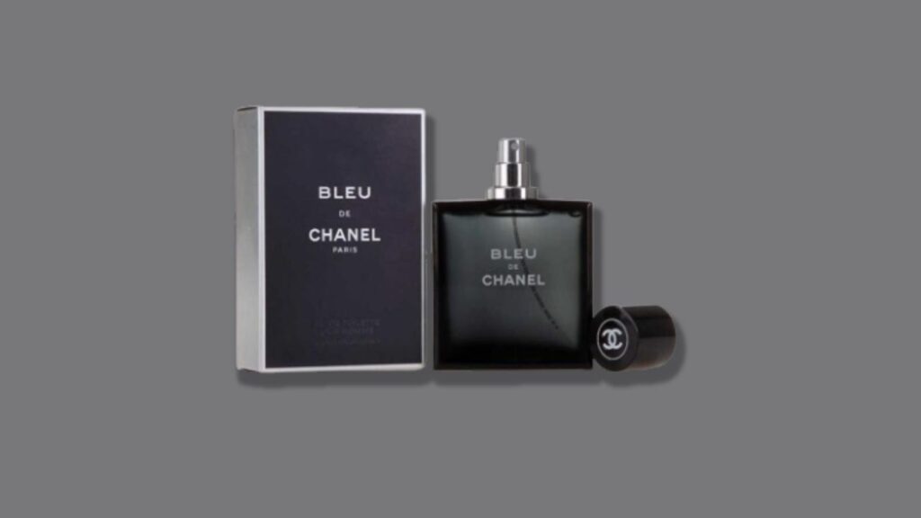 an image of Chanel Bleu Perfume with its box