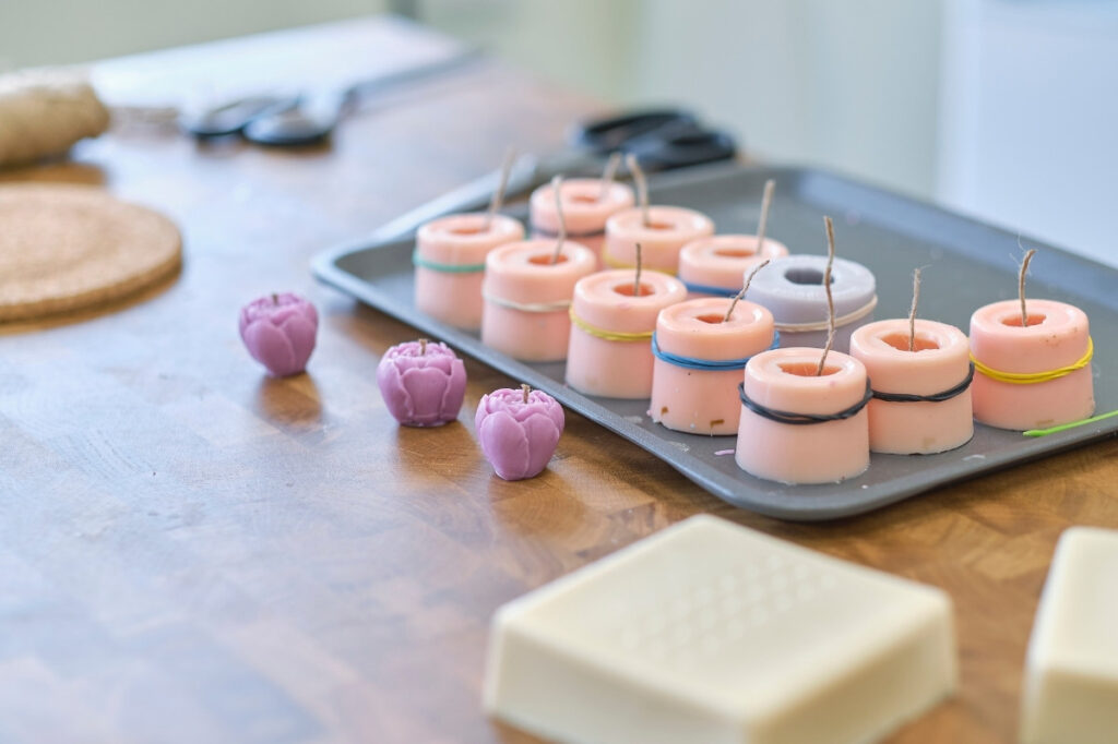 An image of candles made of beeswax