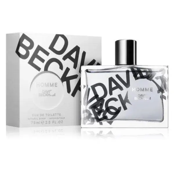 An image of David Beckham homme perfume with its box.