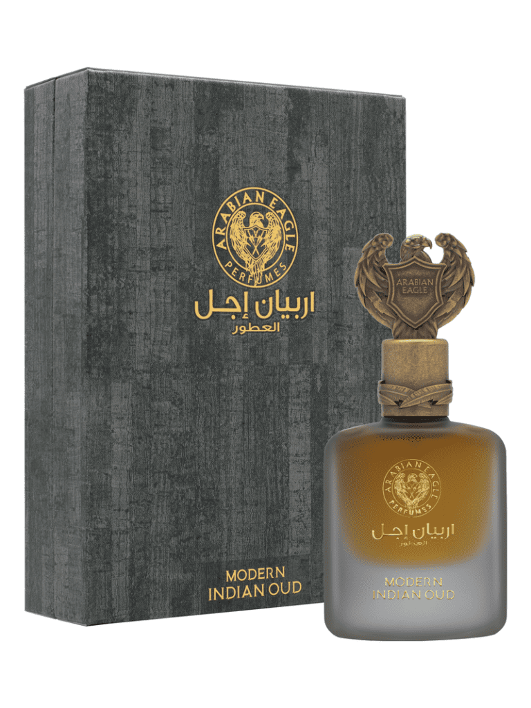 6 parfums qui m'ont fait aimer Oud 23 Une image du parfum Arabian Eagle moderne indien oud avec sa boîte