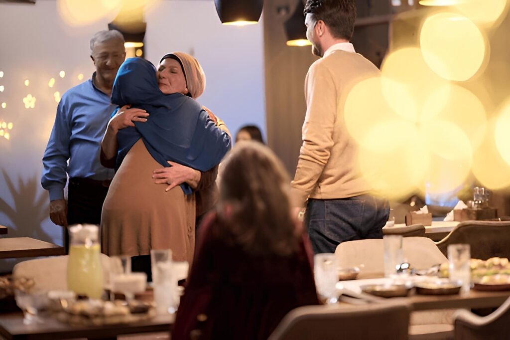 An image of a family during an ifthar feast