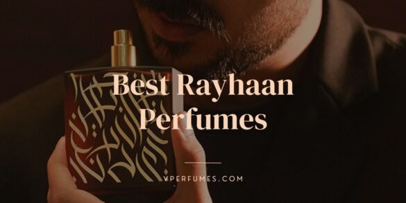 una imagen de una persona con rayhan imperia en la mano, con el texto "mejores perfumes Rayhaan" escrito