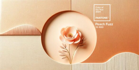 പീച്ച് ഫസ് പ്രതിനിധീകരിക്കുന്ന ഒരു പുഷ്പത്തിൻ്റെ സൃഷ്ടിപരമായ ചിത്രം