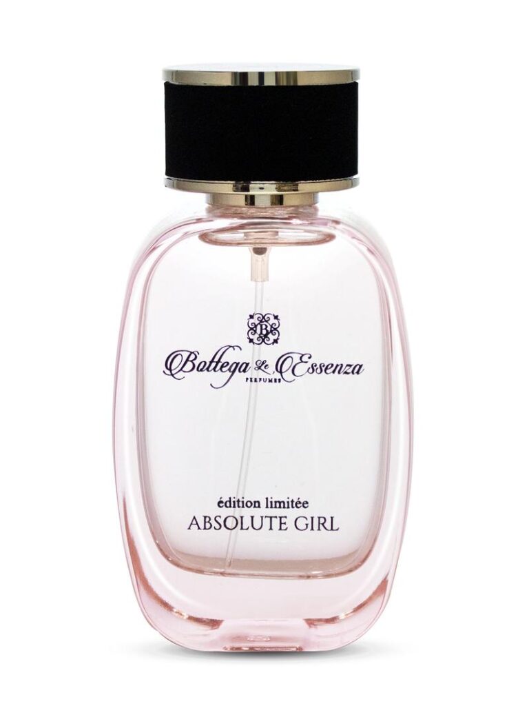 A perfume bottle labelled Bottega Le Essenza Absolute Girl for Women, 100ml.