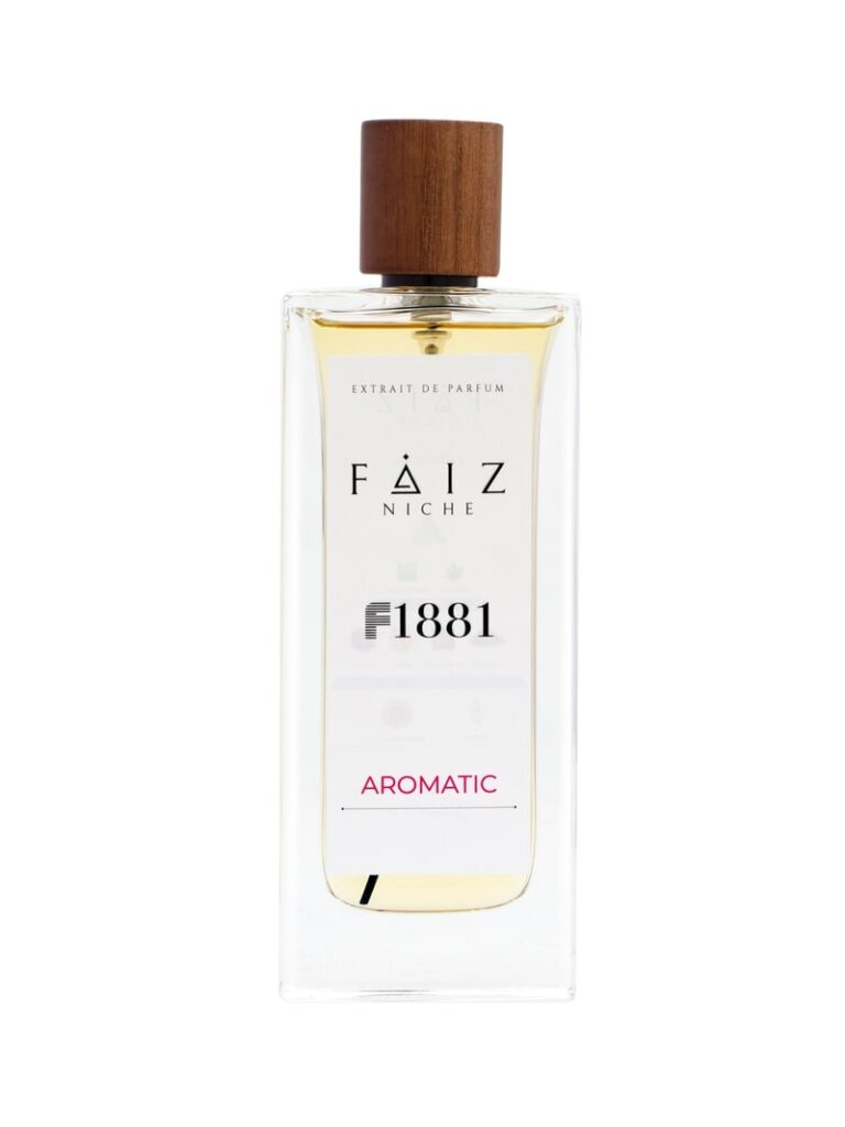 A bottle of Faiz Niche Collection Aromatic F1881 Extrait De Parfum for unisex 
