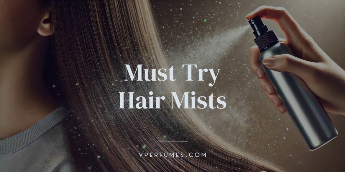 A creative illustration of a girl spraying hair mist onto her hair