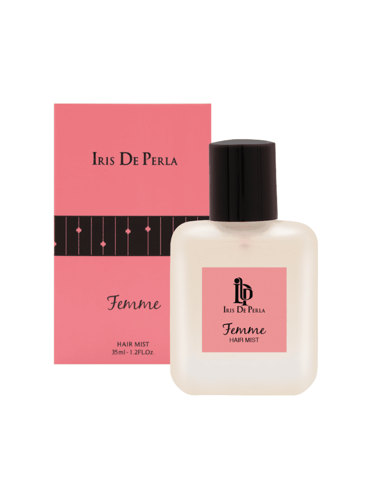 An image of Iris de perla femme hair mist with its box