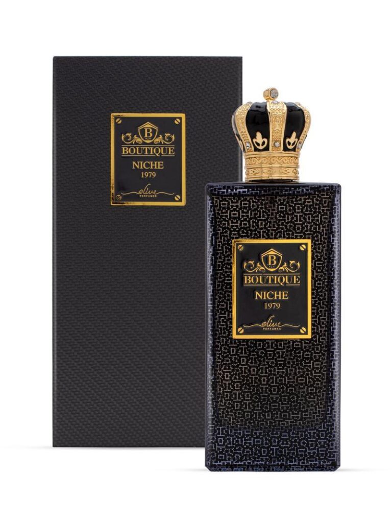 An image of Olive perfumes boutique niche 1979 perfume with a crown top
