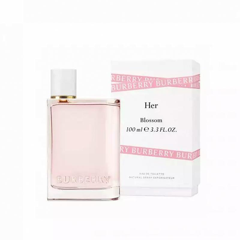 An image of Burberry Her blossom perfume with its box