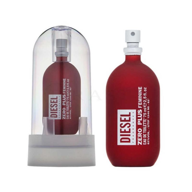 An image of Diesel zero plus feminine edt perfume in red color