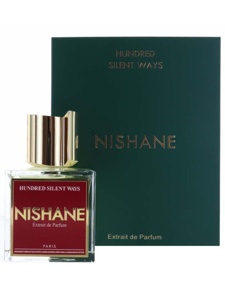 An image of Nishane hundred silent ways perfume with its box
