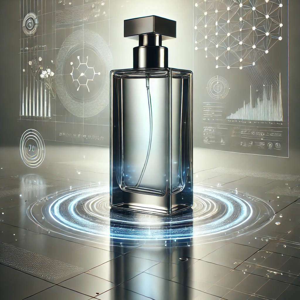 A creative illustration of a perfume made with AI