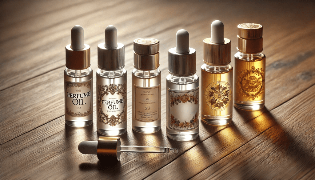 A creative illustration of different perfume oils 
