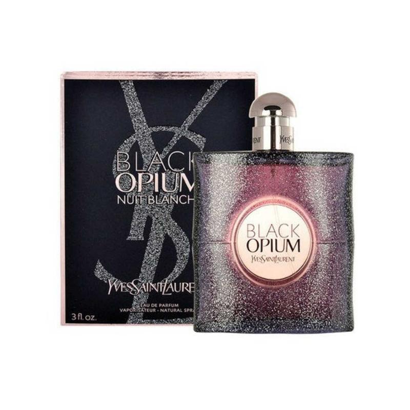 An image of YSL Black opium nuit blanche EDP with its box
