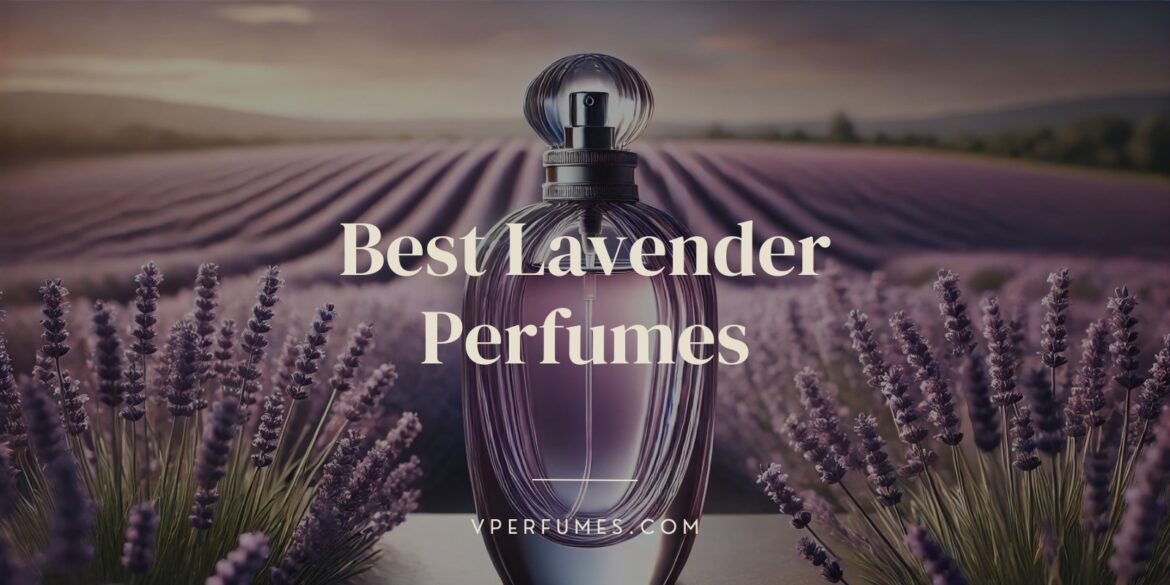 A creative illustration of lavender perfume in a lavender field