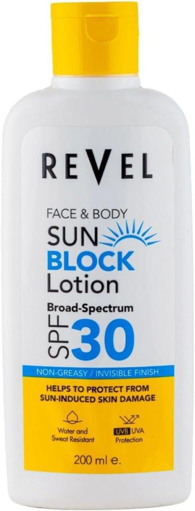 An image of Revel beaute sun block lotion SPF 30