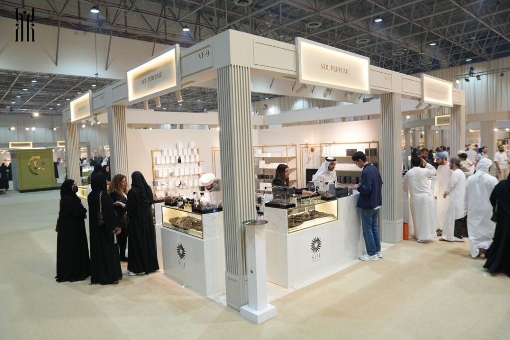 An image taken from the emirates perfumes & oud exhibition held in Sharjah.