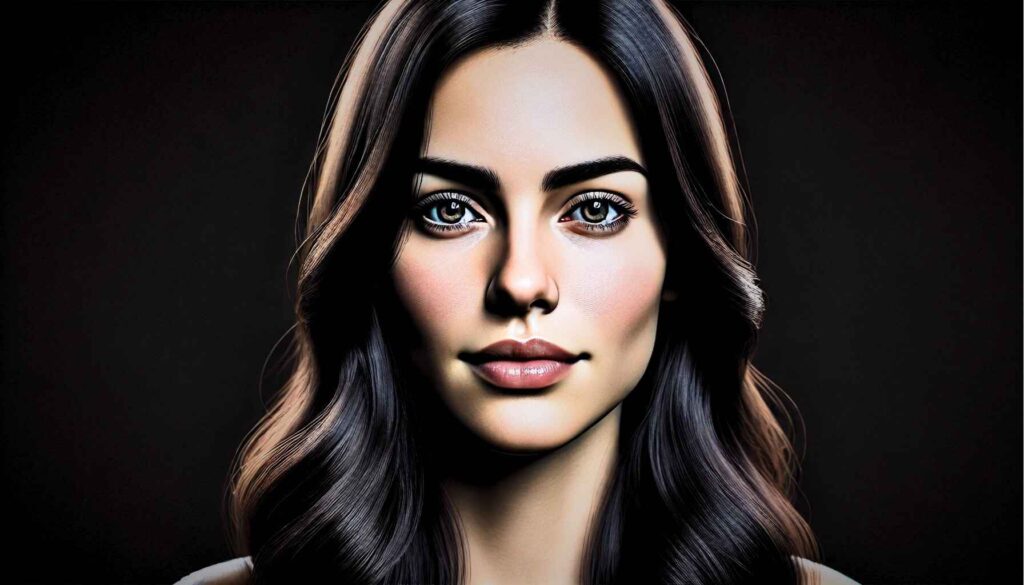 A creative illustration of depiction of a high contrast face.