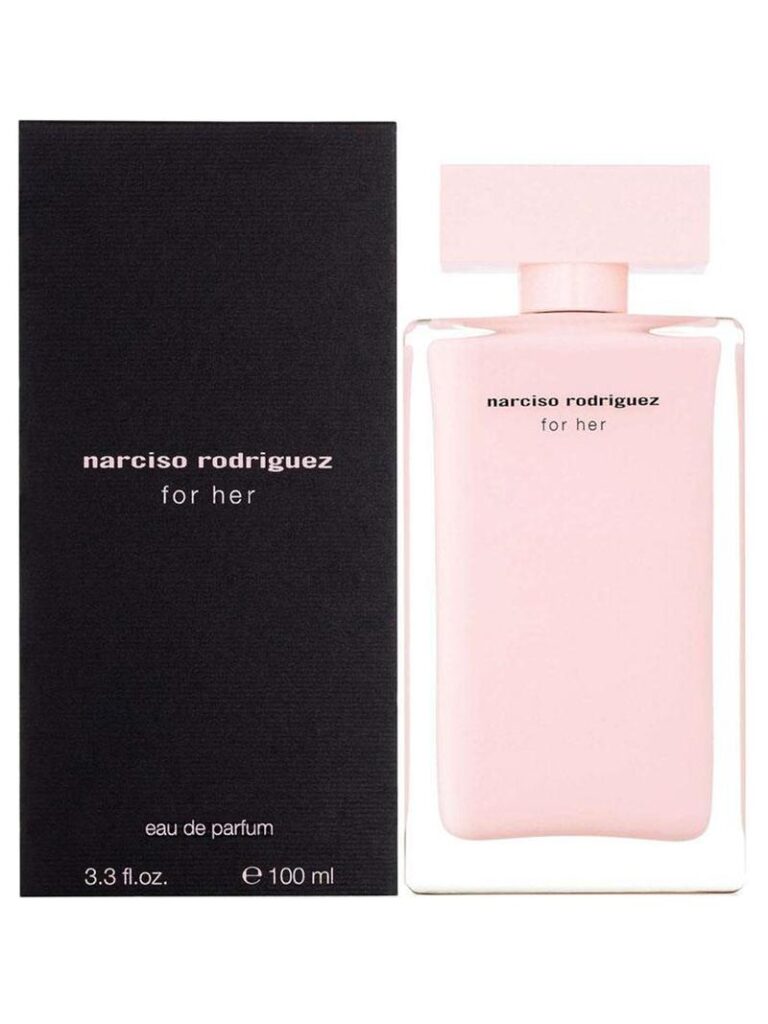 Top 6 Perfumes For Scorpio Zodiac Sign (October 23 – November 21) 18 An image of Narciso rodriguez for her EDP with its box.