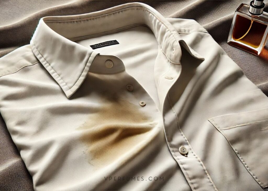 A Step-by-Step Guide On How To Remove Perfume Stains From Clothes 18 A creative illustration of a cotton shirt in which there is a stain caused by perfume.