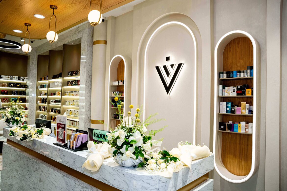 v-perfumes-al-barsha-interior-view An image of the interior view of the newly reopened V Perfumes store in Al Barsha
