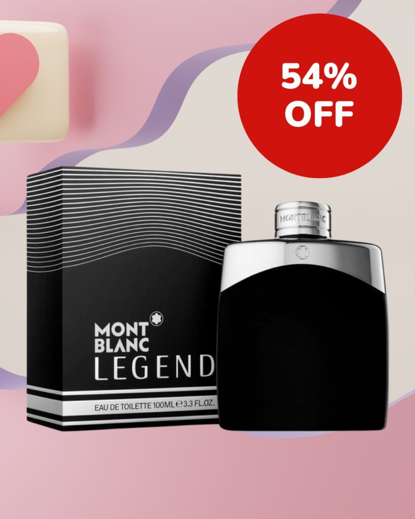 An image of Mont blanc legend perfume with its promotional offer
