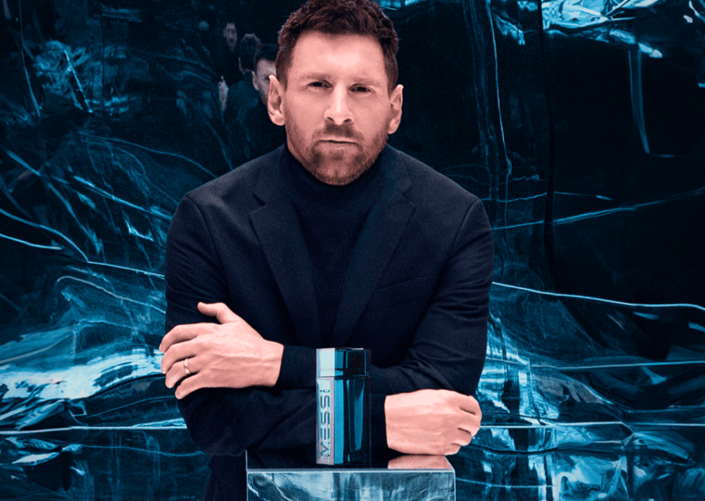 Lionel Messi with his perfume