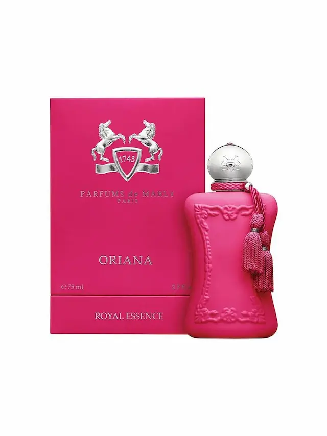Image of a 75ml bottle of Parfums de Marly Oriana Eau de Parfum for women with its box.