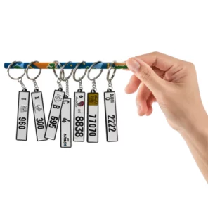 10 Unique Valentine’s Day Gifts to Make Him Smile 21 An image of a collection of keychains which are having vehicle number plates