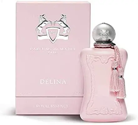 An image of Parfums de Marly delina perfume with its box.