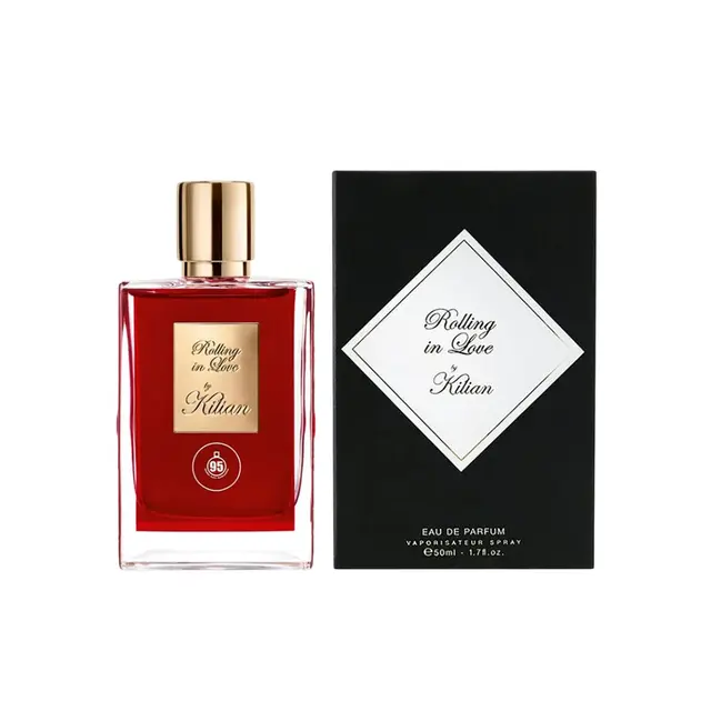 An image of Kilian rolling in love perfume with its box.
