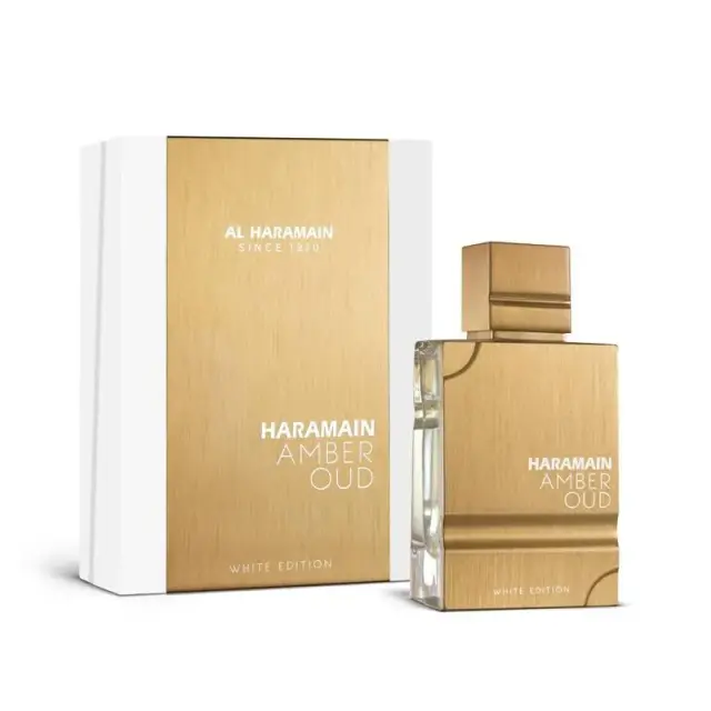 Found the Dress? Now Choose the Bridal Perfume That Fits It 24 An image of Al haramain Amber oud white edition with its box