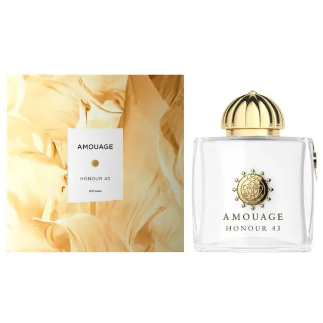 Found the Dress? Now Choose the Bridal Perfume That Fits It 25 An image of Amouage Honour 43 extrait de parfum with its box