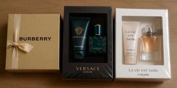 Une illustration créative de certains des meilleurs coffrets cadeaux de parfums
