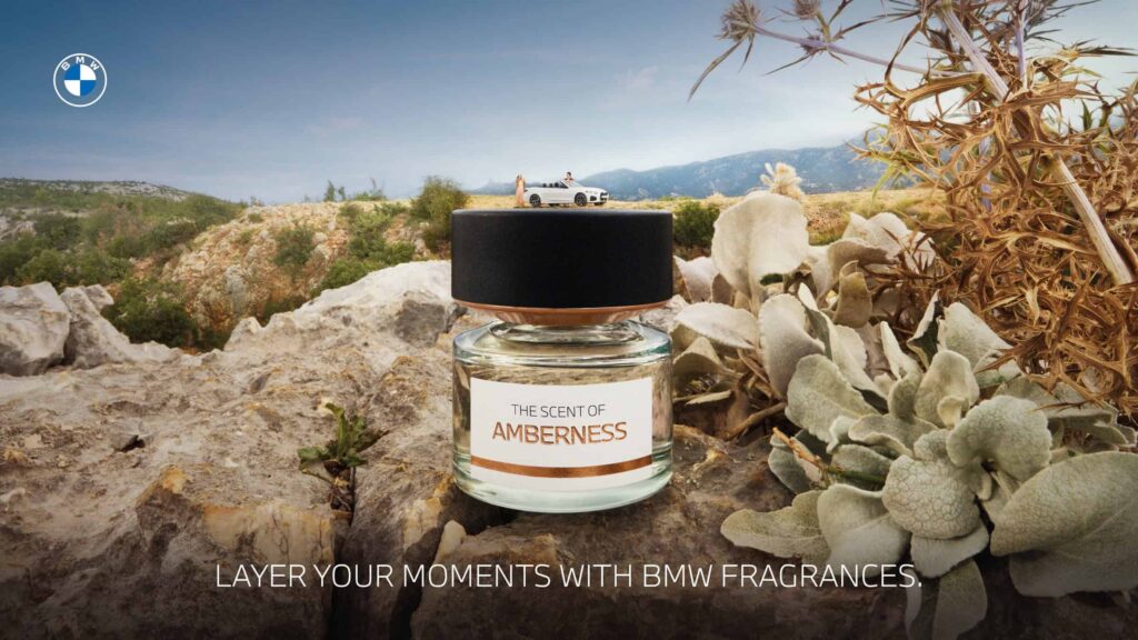 An image of the new BMW fragrance named amberness