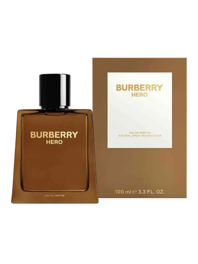 An image of Burberry hero EDP for men with its box