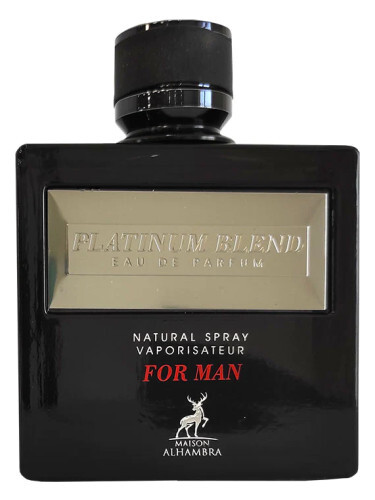 An image of Maison al Hambra platinum blend perfume for women which has fish notes in it.